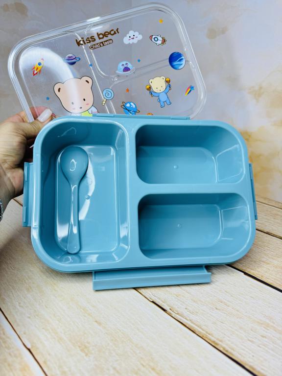 لانچ باکس و ظرف غذای سه خونه کودک کد 2618