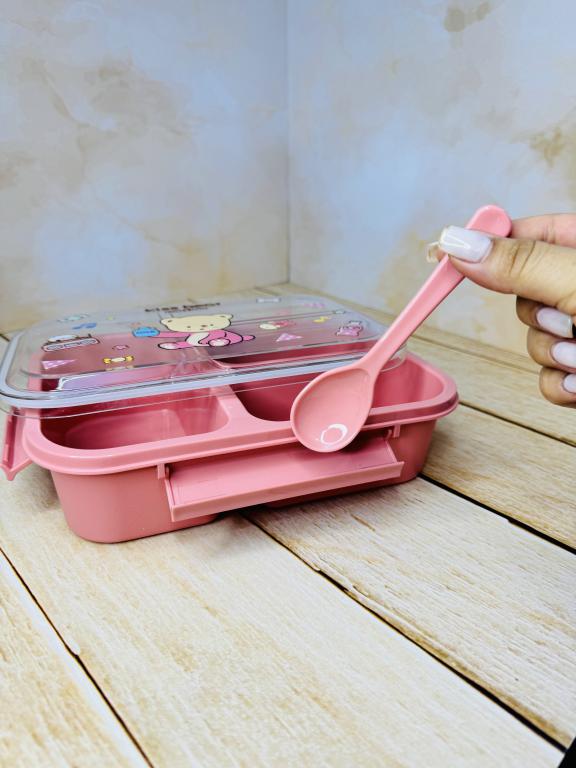 لانچ باکس و ظرف غذای سه خونه کودک کد 2618