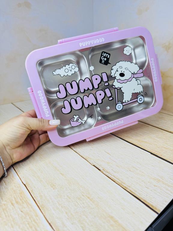 لانچ باکس و ظرف غذای چهار قسمتی طرح هاپو کد 2625