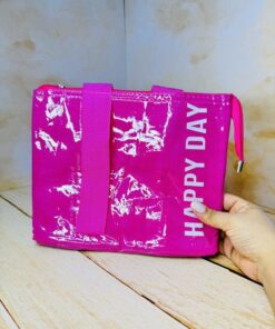 کیف لانچ باکس برزنتی کاور دار HAPPY DAY کد 2627