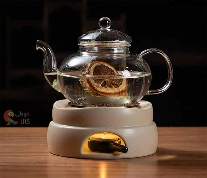 تهیه دمنوش لاغری یک ماهه با قوری وارمر دار