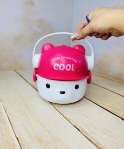 ظرف غذا و لانچ باکس مخزن استیل دوطبقه طرح تدی کد 2634