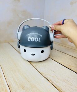 ظرف غذا و لانچ باکس مخزن استیل دوطبقه طرح تدی کد 2634