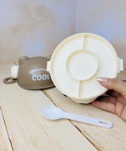 ظرف غذا و لانچ باکس مخزن استیل دوطبقه طرح تدی کد 2634