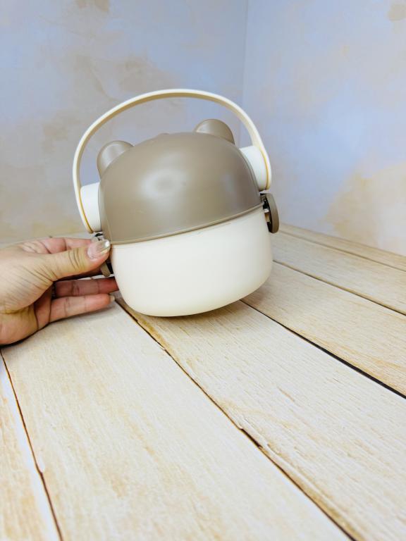 ظرف غذا و لانچ باکس مخزن استیل دوطبقه طرح تدی کد 2634