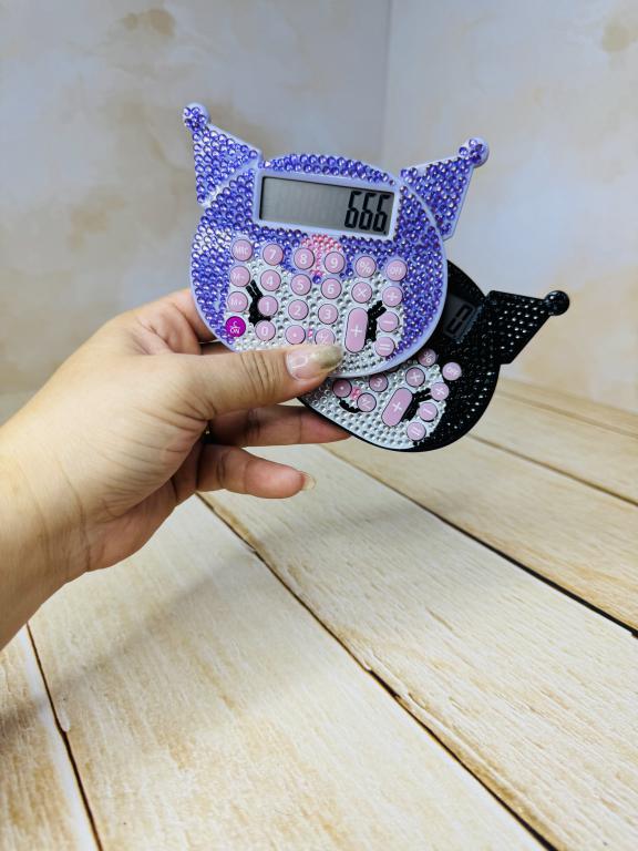 ماشین حساب نگین دار طرح کرومی کد 2637