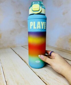 قمقمه اسپرت نی دار رنگین کمانی یک لیتری کد 2640