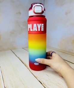 قمقمه اسپرت نی دار رنگین کمانی یک لیتری کد 2640