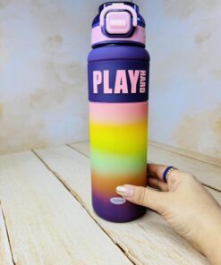 قمقمه اسپرت نی دار رنگین کمانی یک لیتری کد 2640