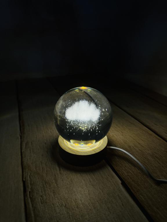 گوی شیشه ای چراغدار سه بعدی سایز بزرگ کد 2647