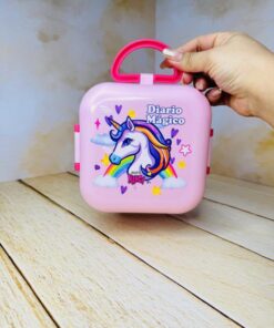 ظرف غذای یونیکورنی دوطبقه دسته دار کد 2651