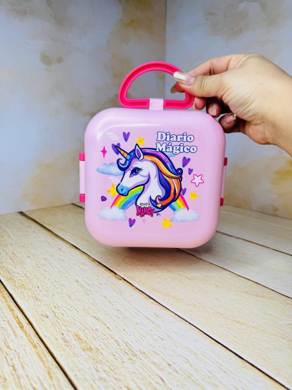 ظرف غذای یونیکورنی دوطبقه دسته دار کد 2651