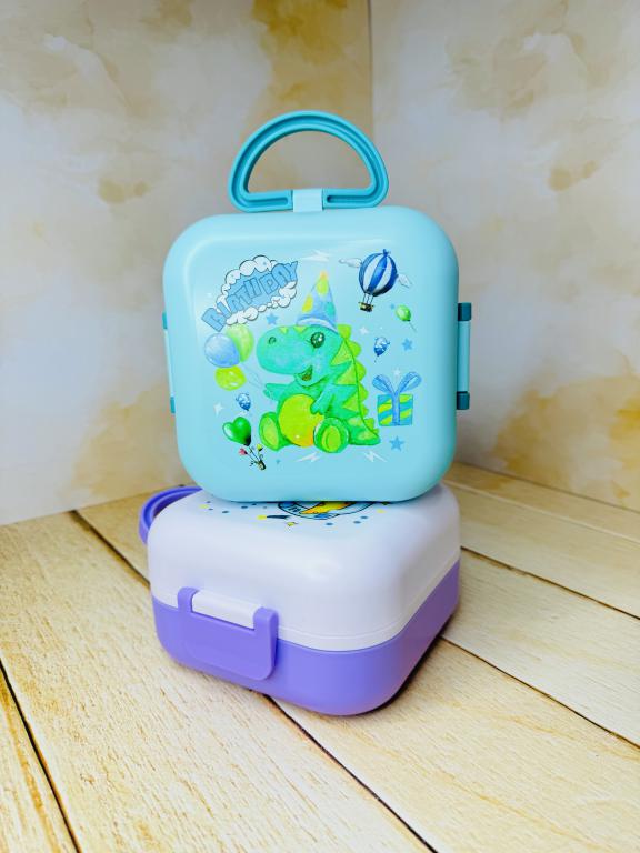 ظرف غذای یونیکورنی دوطبقه دسته دار کد 2651