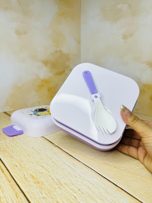 ظرف غذای یونیکورنی دوطبقه دسته دار کد 2651