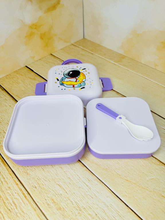 ظرف غذای یونیکورنی دوطبقه دسته دار کد 2651