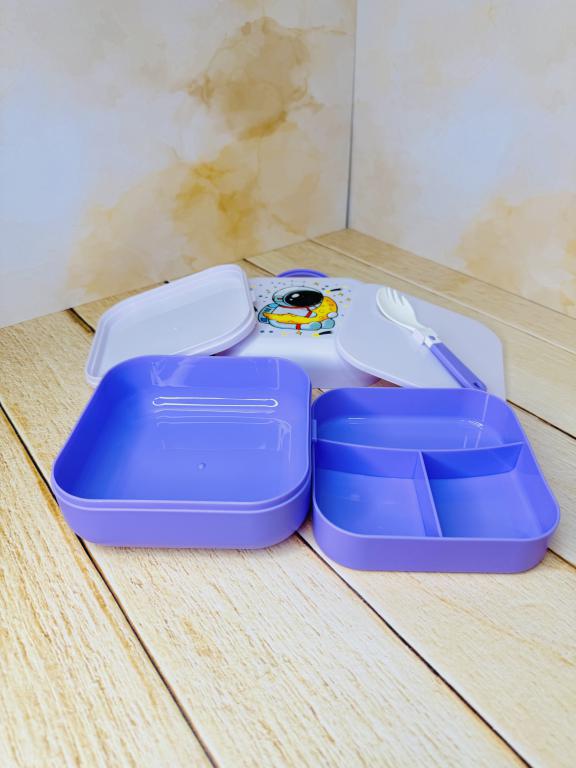 ظرف غذای یونیکورنی دوطبقه دسته دار کد 2651