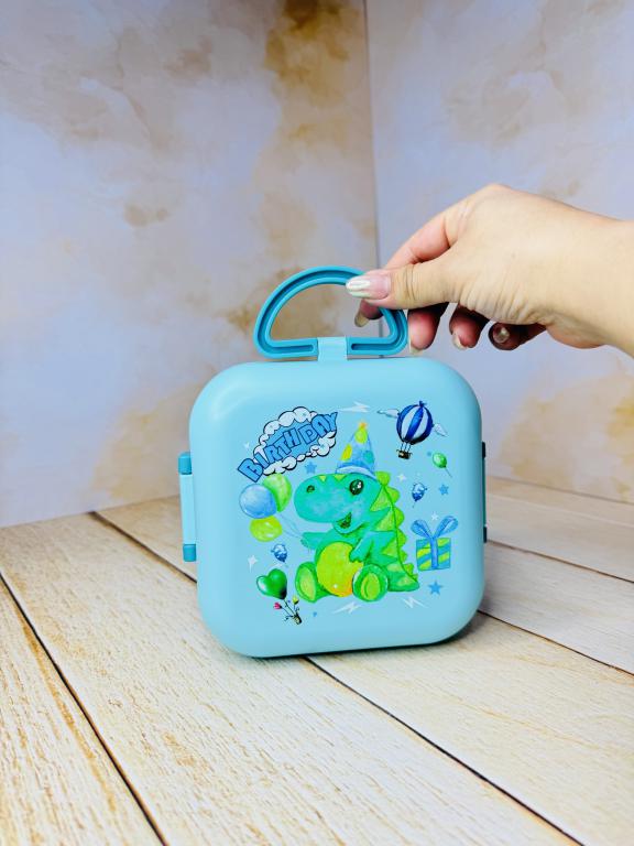 ظرف غذای یونیکورنی دوطبقه دسته دار کد 2651