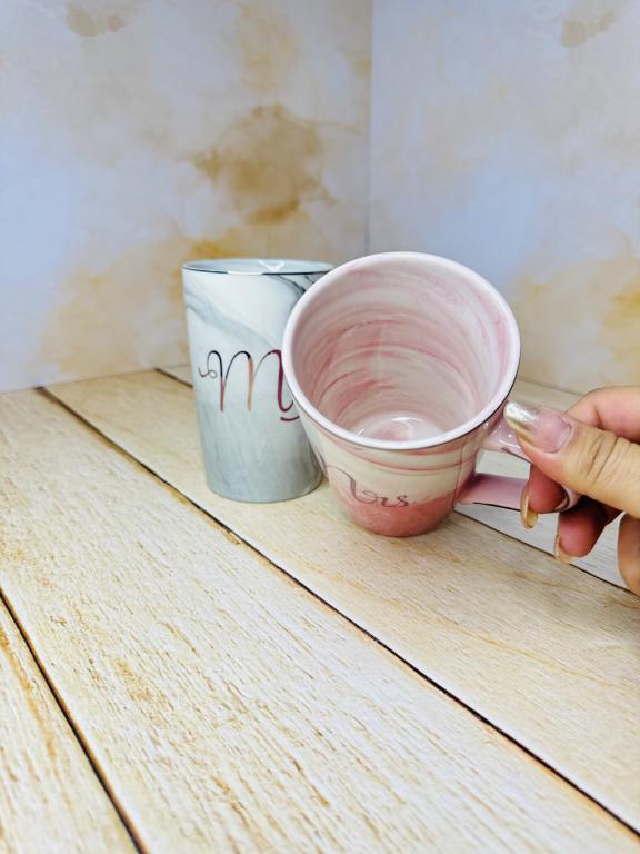 ماگ ست خانوم و اقا ماربل بلند کد 2658