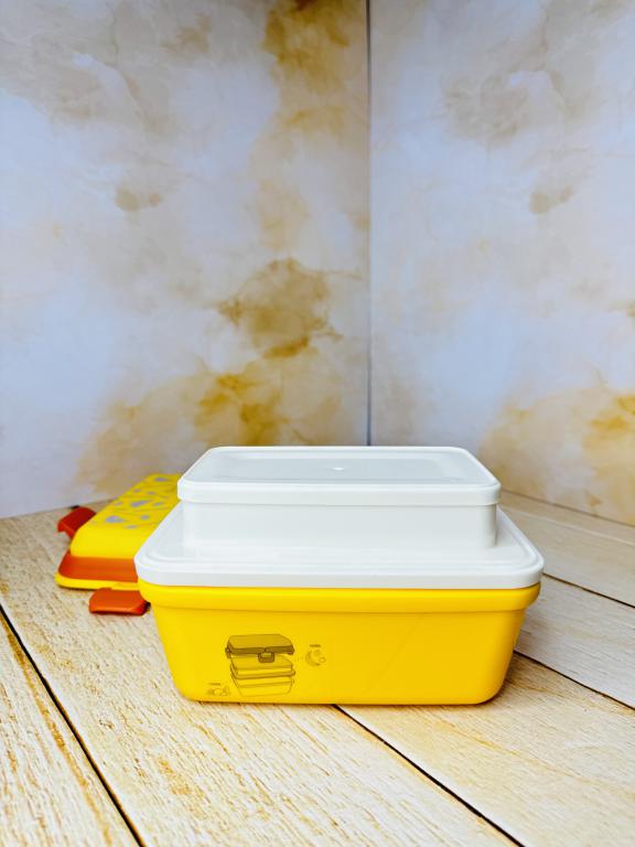 لانچ باکس ظرف غذای دوطبقه تک رنگ کد 2665