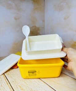 لانچ باکس ظرف غذای دوطبقه تک رنگ کد 2665