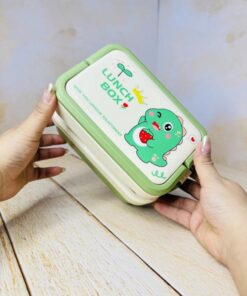 لانچ باکس فانتزی دوطبقه دسته دار طرح حیوانات کد 2684