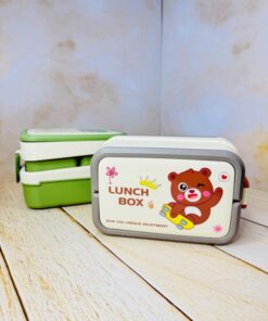 لانچ باکس فانتزی دوطبقه دسته دار طرح حیوانات کد 2684