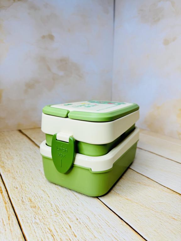 لانچ باکس فانتزی دوطبقه دسته دار طرح حیوانات کد 2684