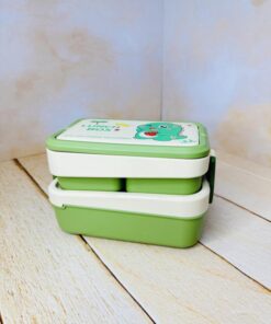 لانچ باکس فانتزی دوطبقه دسته دار طرح حیوانات کد 2684