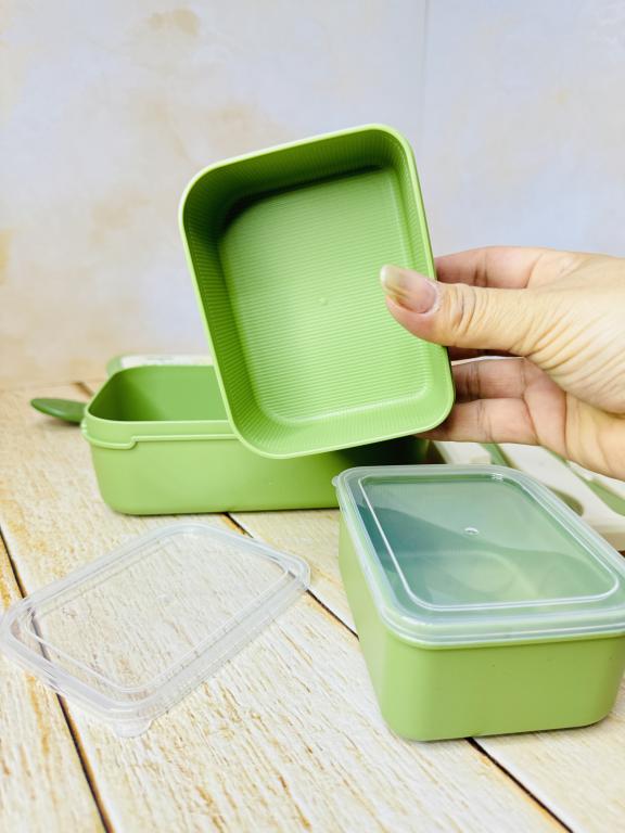 لانچ باکس فانتزی دوطبقه دسته دار طرح حیوانات کد 2684