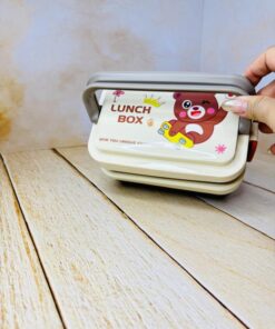 لانچ باکس فانتزی دوطبقه دسته دار طرح حیوانات کد 2684