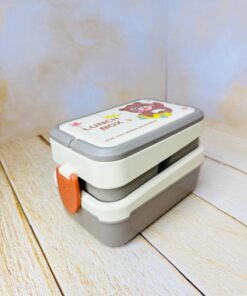 لانچ باکس فانتزی دوطبقه دسته دار طرح حیوانات کد 2684