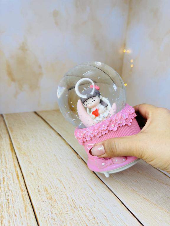 گوی موزیکال پمپی چراغدار بزرگ کرومی و استیچ کد 2779