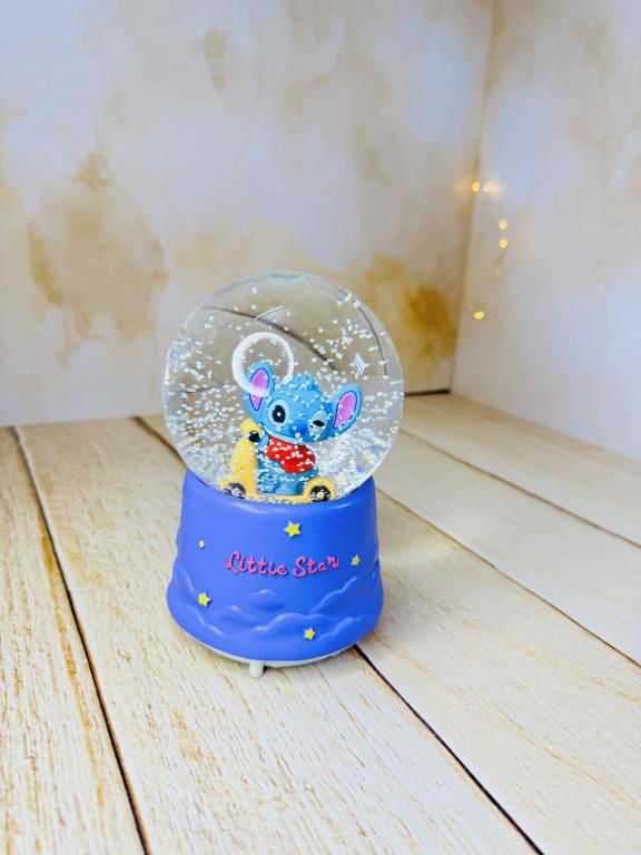 گوی موزیکال پمپی چراغدار بزرگ کرومی و استیچ کد 2779