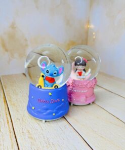 گوی موزیکال پمپی چراغدار بزرگ کرومی و استیچ کد 2779