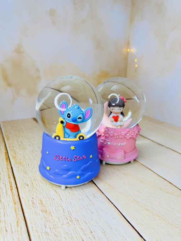 گوی موزیکال پمپی چراغدار بزرگ کرومی و استیچ کد 2779