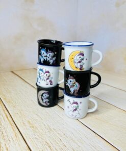 شات سرامیکی قهوه طرح یونیکورن کد 2688