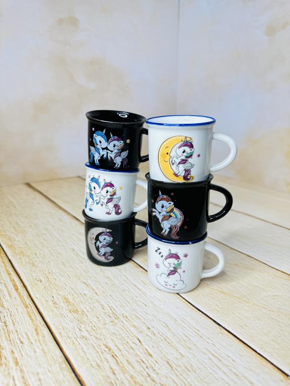 شات سرامیکی قهوه طرح یونیکورن کد 2688