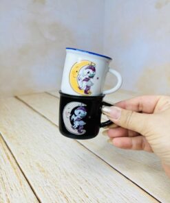 شات سرامیکی قهوه طرح یونیکورن کد 2688