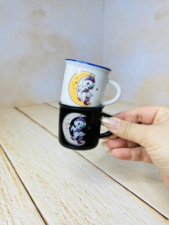 شات سرامیکی قهوه طرح یونیکورن کد 2688