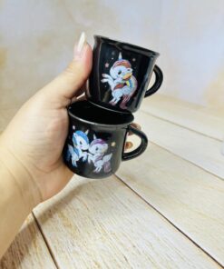 شات سرامیکی قهوه طرح یونیکورن کد 2688