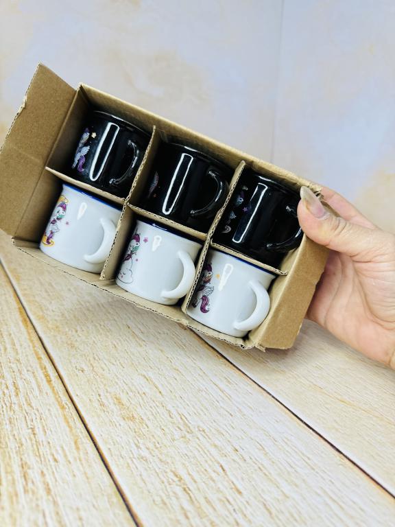 شات سرامیکی قهوه طرح یونیکورن کد 2688