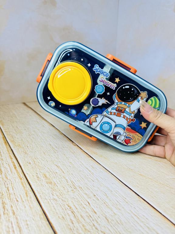 ظرف غذا و چاشت طرح فانتزی جادار دو طبقه کد 2691