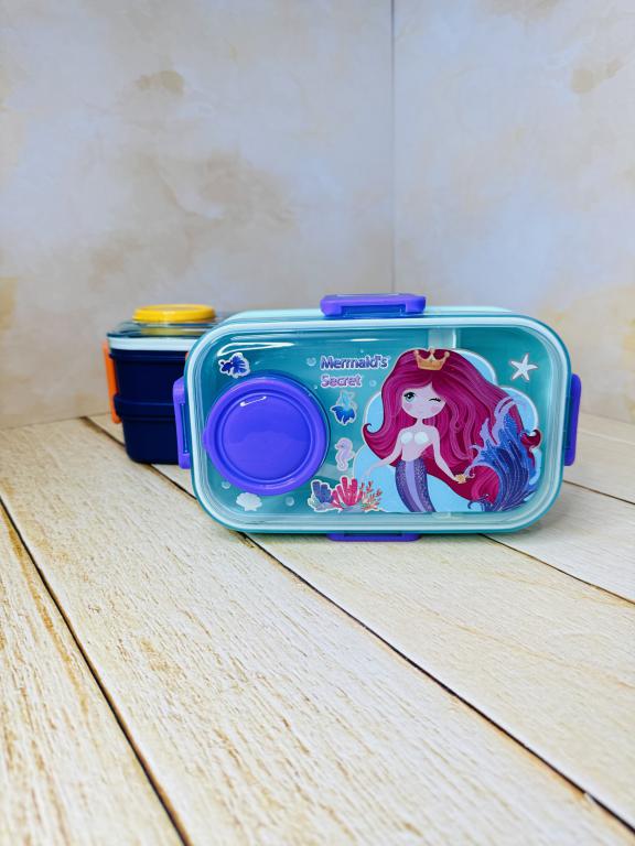 ظرف غذا و چاشت طرح فانتزی جادار دو طبقه کد 2691