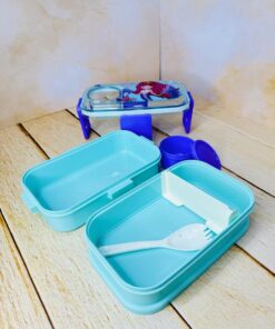 ظرف غذا و چاشت طرح فانتزی جادار دو طبقه کد 2691