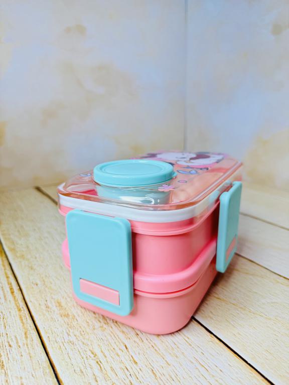 ظرف غذا و چاشت طرح فانتزی جادار دو طبقه کد 2691