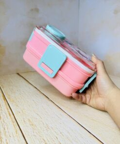 ظرف غذا و چاشت طرح فانتزی جادار دو طبقه کد 2691