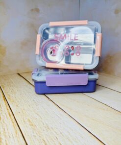 لانچ باکس 3 قسمتی مخزن استیل چهار قفله SMILE کد 2692