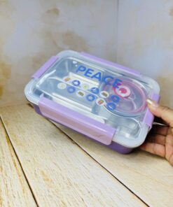 لانچ باکس 3 قسمتی مخزن استیل چهار قفله SMILE کد 2692