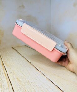 لانچ باکس 3 قسمتی مخزن استیل چهار قفله SMILE کد 2692