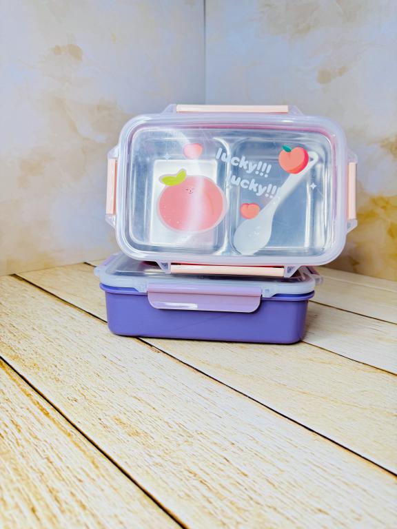 لانچ باکس مستطیلی داخل استیل دو قسمتی LUCKY LUCKY کد 2719